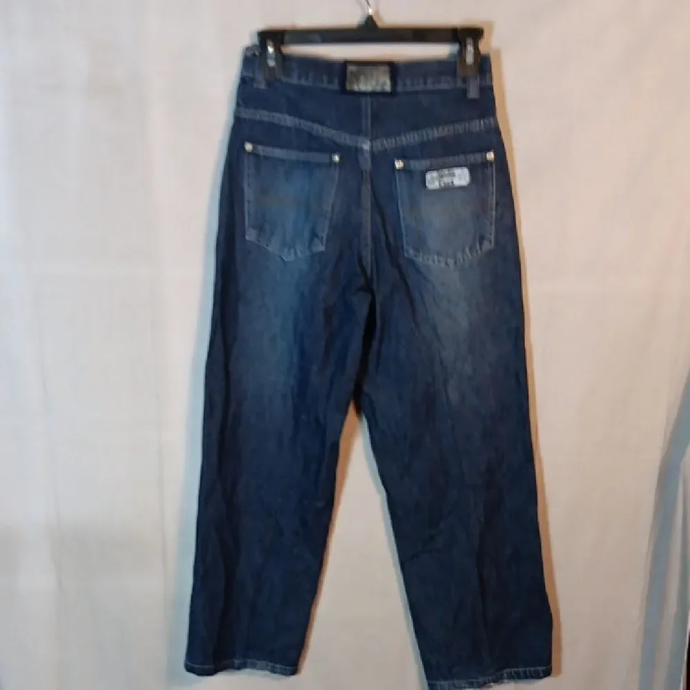Blue Denim Jeans with Embroidered Logo